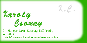 karoly csomay business card